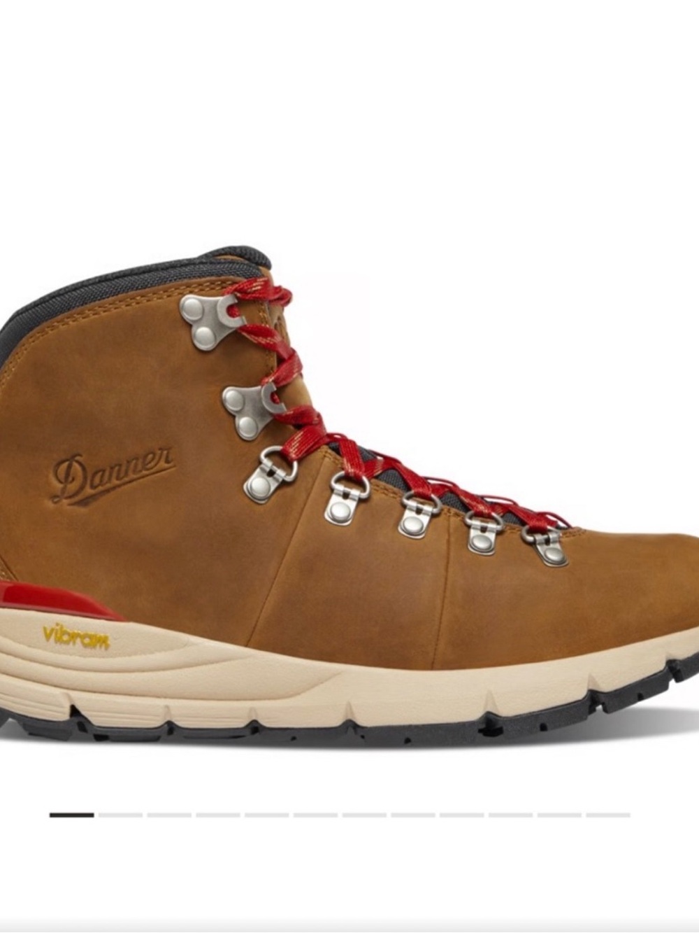 Danner Brown Leather Hiking Boot with Red Laces